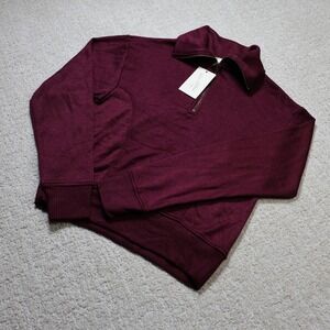 Universal Thread Womens Burgundy Quarter Zip Pullover Sweater XS 71677Z